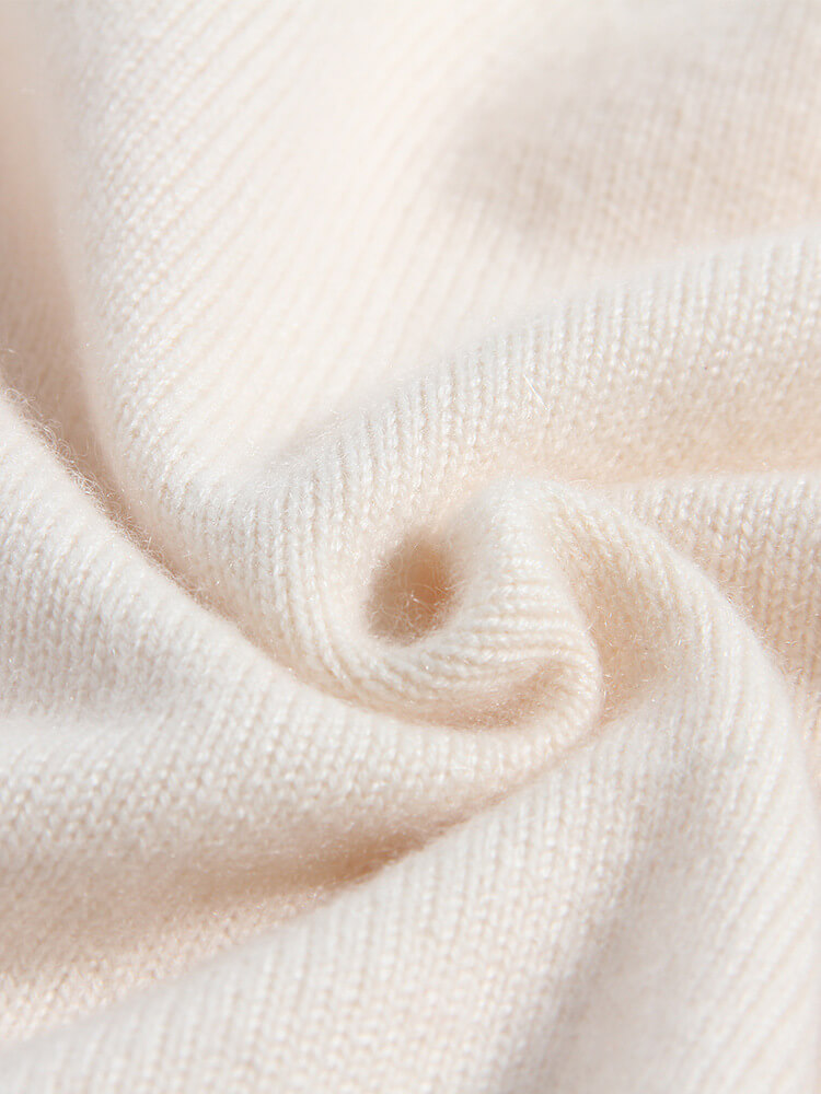 Soft Cream Strawberry Embroidery Cashmere Sweater for Girls